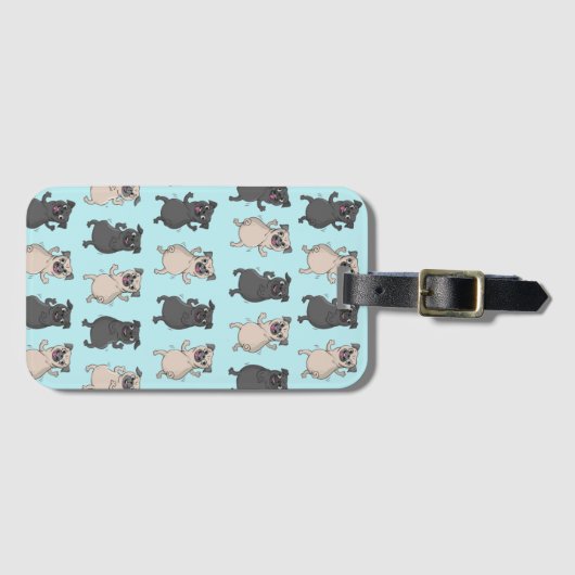 Hinterteil-Schüttel-ApparatMops-Welpen-Fehlschlag Gepäckanhänger (Vorderseite (Horizontal))