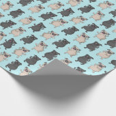 Hinterteil-Schüttel-ApparatMops-Welpen-Fehlschlag Geschenkpapier (Ecke)