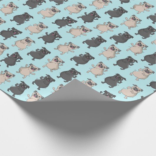 Hinterteil-Schüttel-ApparatMops-Welpen-Fehlschlag Geschenkpapier (Ecke)