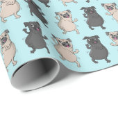 Hinterteil-Schüttel-ApparatMops-Welpen-Fehlschlag Geschenkpapier (Rolleneckpunkt)