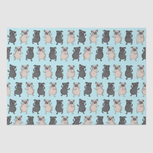 Hinterteil-Schüttel-ApparatMops-Welpen-Fehlschlag Seidenpapier (Vorderseite)