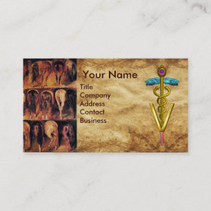 HINTERTEIL VON PFERDEN CADUCEUS VETERINÄR-SYMBOL VISITENKARTE