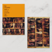 Hinterviertel von Pferden, braun-orange-gelb Visitenkarte (Vorne/Hinten)