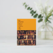 Hinterviertel von Pferden, braun-orange-gelb Visitenkarte (Stehend Vorderseite)