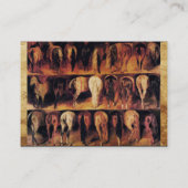 Hinterviertel von Pferden, braun-orange-gelb Visitenkarte (Rückseite)