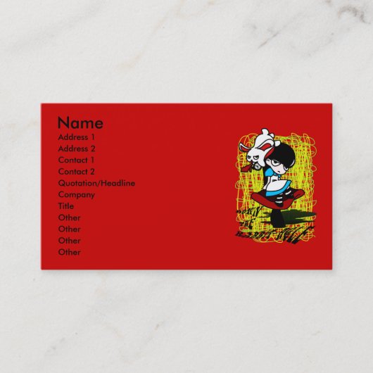 Hinunter den Kaninchenbau Visitenkarte (Vorderseite)