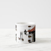 Hinunter die Straße in Obidos Portugal Espressotasse (Vorderseite)