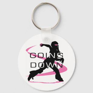 Hinuntergehen rosa Fänger-Softball Schlüsselanhänger