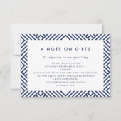 HINWEIS AUF GIFTS einfache moderne Geo-Musterschif Einladung (Vorderseite)