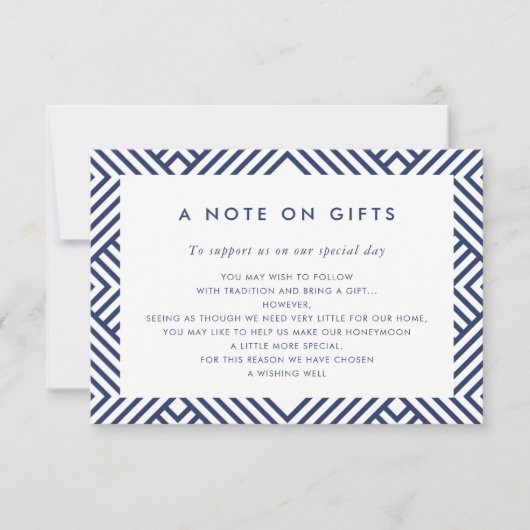 HINWEIS AUF GIFTS einfache moderne Geo-Musterschif Einladung (Vorderseite)