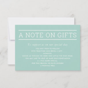 HINWEIS AUF GIFTS einfache, moderne Pastell-Minze Einladung