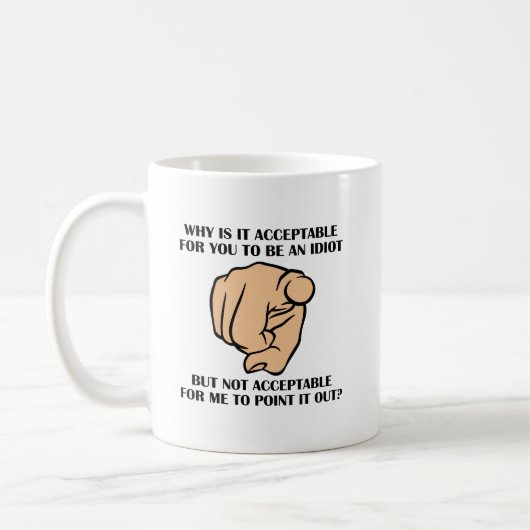 Hinweis auf Idiots Funny Mug Kaffeetasse (Links)
