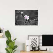 Hinweis auf rosa Kirschblossom Poster (Heimbüro)