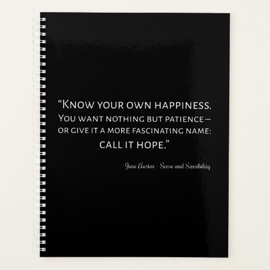 Hinweis auf Sinn und Sensibilität I Planer (Vorderseite)