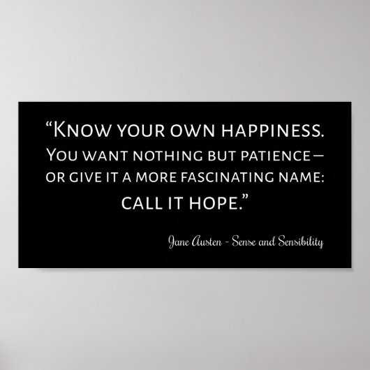 Hinweis auf Sinn und Sensibilität I Poster (Vorne)