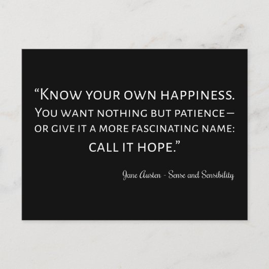 Hinweis auf Sinn und Sensibilität I Postkarte (Vorderseite)