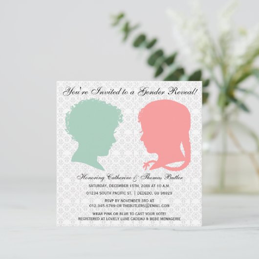 Hinweis auf Viktorianische Silhouette bei Minze un Einladung (Stehend Vorderseite)