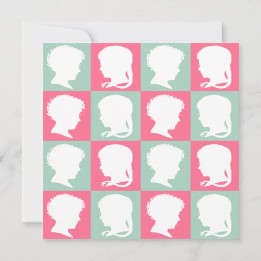 Hinweis auf Viktorianische Silhouette bei Minze un Einladung (Rückseite)