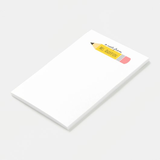 Hinweis aus dem Lehrerstiftgeschenk Post-it Klebezettel (angewinkelt)