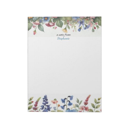 Hinweis aus dem Personalisierten, floralen Editor Notizblock (Rotiert)