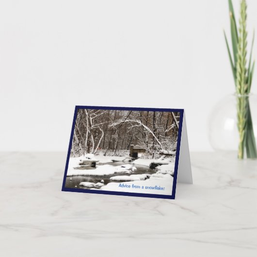 Hinweis aus einer Schneeflocke Karte (Vorderseite)
