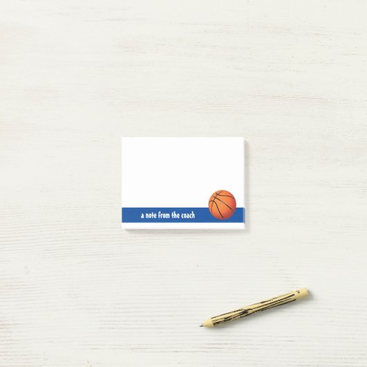 Hinweis des Basketballtrainers Post-it Klebezettel (Auf Schreibtisch)
