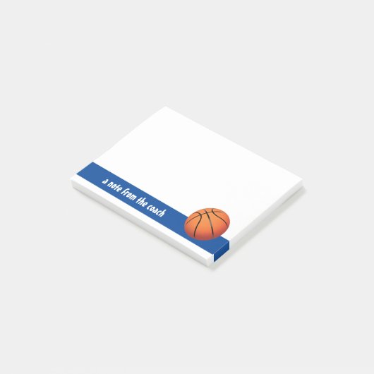 Hinweis des Basketballtrainers Post-it Klebezettel (angewinkelt)