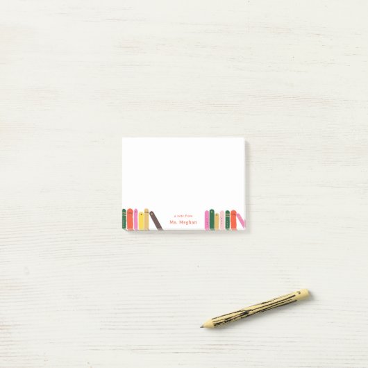 Hinweis des Lehrers für die Broschüre Post-it Klebezettel (Auf Schreibtisch)