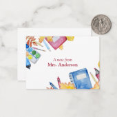 Hinweis des Lehrers Mitteilungskarte (Vorderseite/Rückseite Beispiel)