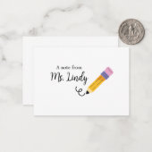 Hinweis des Lehrers Mitteilungskarte (Vorderseite/Rückseite Beispiel)