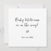 Hinweis: Einfache Ankündigungskarte für Schwangers Ankündigung (Rückseite)