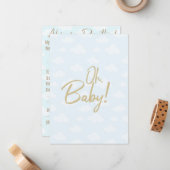 Hinweis für Babydusche Mitteilungskarte (Vorderseite/Rückseite Beispiel)