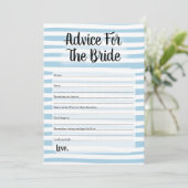 Hinweis für das Brautduschenspiel Blau Weiß (Stehend Vorderseite)