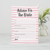 Hinweis für das Brautduschenspiel Pink White (Stehend Vorderseite)