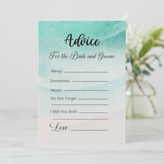 Hinweis für den Abstrakten Strand von Bride und Gr Einladung (Stehend Vorderseite)