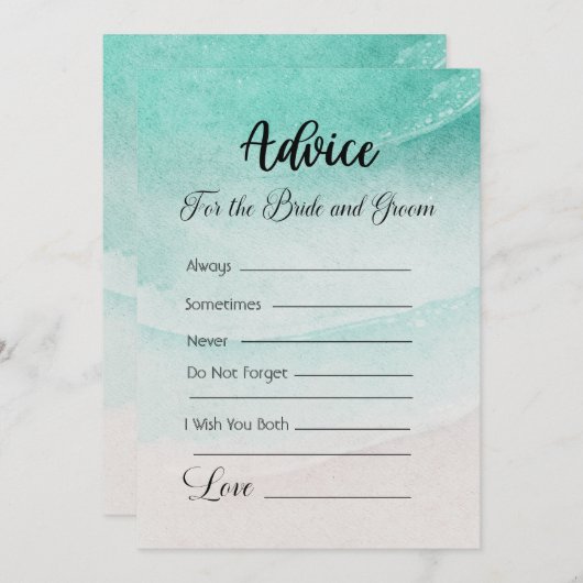 Hinweis für den Abstrakten Strand von Bride und Gr Einladung (Vorne/Hinten)