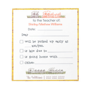 Hinweis für den Lehrer Notepad Notizblock