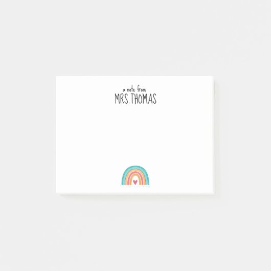 Hinweis für den Regenbogenlehrer - Geschenk für de Post-it Klebezettel (Vorderseite)