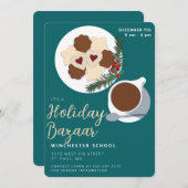 Hinweis für den Urlaub Cookies & Kaffee/Teebazar Einladung (Vorne/Hinten)