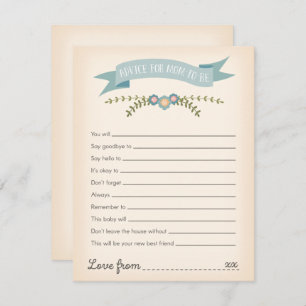 Hinweis für die Babydusche-Duschkarte Einladung