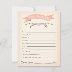 Hinweis für die Babyduschkarte