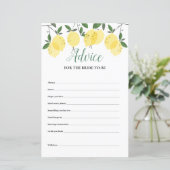 Hinweis für die Bride Lemons Brautparty Card (Stehend Vorderseite)