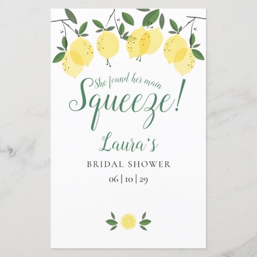 Hinweis für die Bride Lemons Brautparty Card (Rückseite)