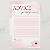 Hinweis für die Eltern auf der rosa Karte (Vorne/Hinten)