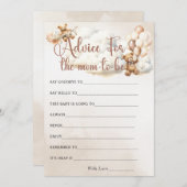 HINWEIS FÜR DIE MAMA, Baby Showgame Niedlich Bear Einladung (Vorne/Hinten)