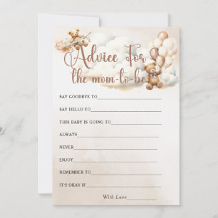 HINWEIS FÜR DIE MAMA, Baby Showgame Niedlich Bear Einladung