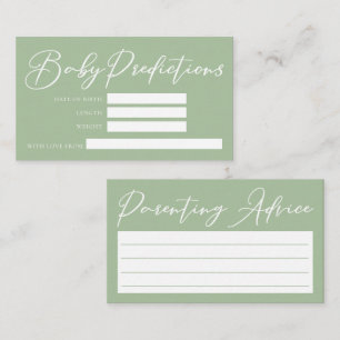 Hinweis für die Pflege eines grünen Babyduschers Begleitkarte