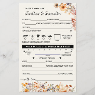 Hinweis für die Wildblumen eines Ehepaars Flyer