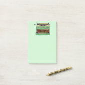 Hinweis für grüne Schreibmaschine Post-it Klebezettel (Auf Schreibtisch)