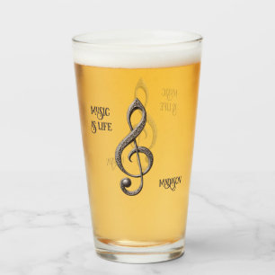 Hinweis für individuelle Name- und Textmusik Glas